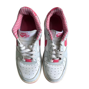 Nike Air Force 1 Lows Pink White Grey Shoe Size 7Y or 8.5 #619